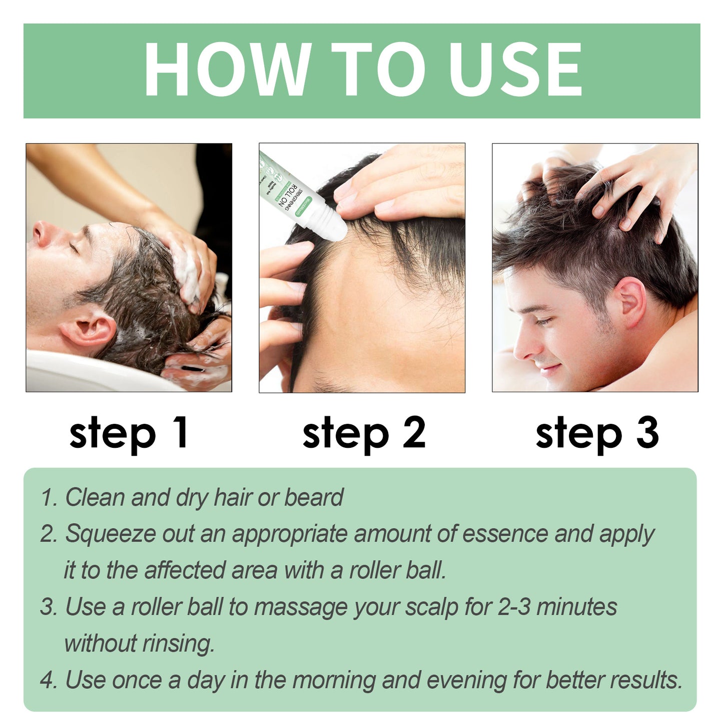 West&Month Hair Roller Balls Scalp Massage Moisturizing Hair Roots Thickening Hair Hair Treatment Roller Balls Essential Oil