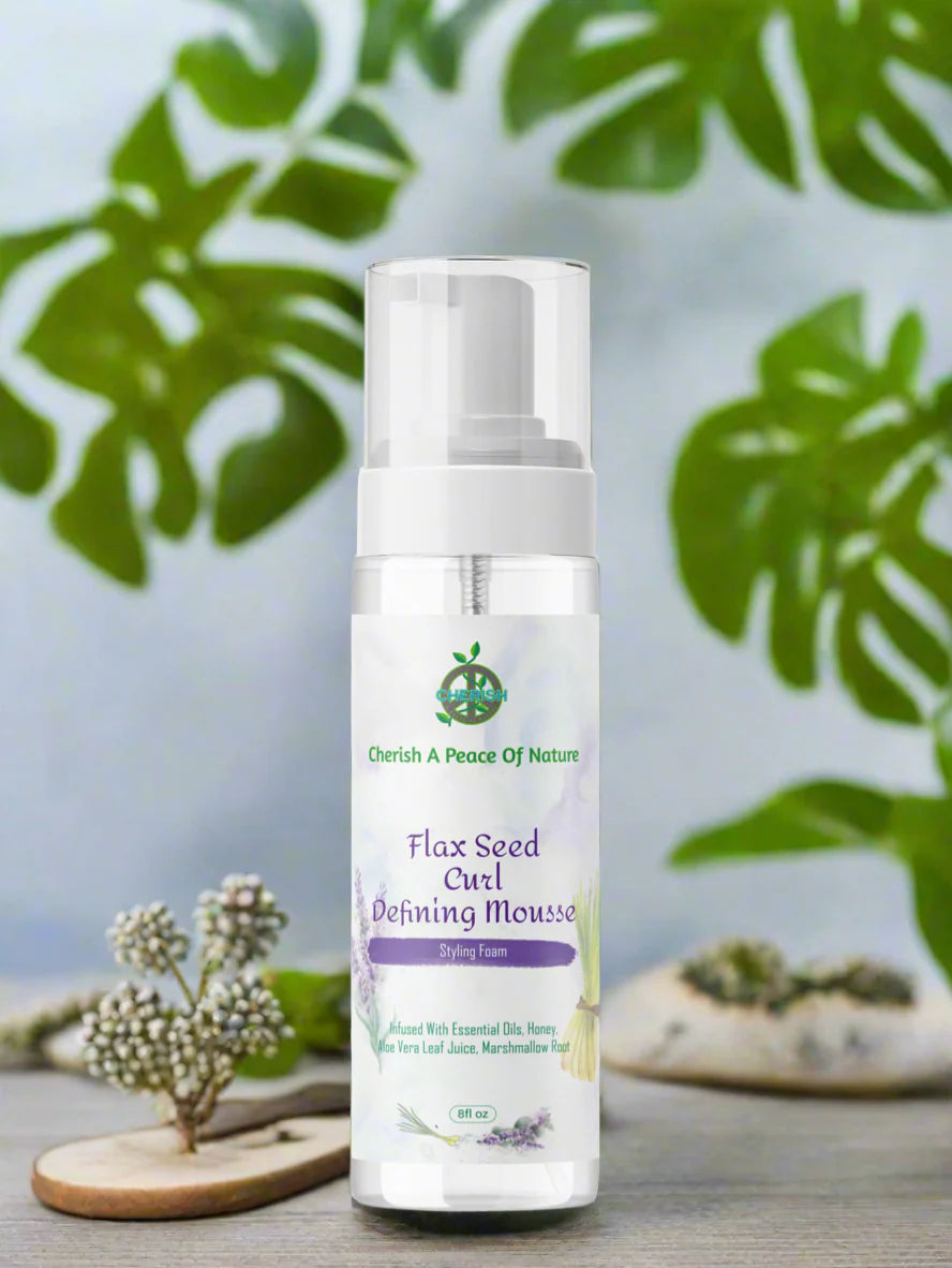 Cherish A Peace Of Nature Flax Seed Curl Defining Mousse (Styling Foam) 8 oz