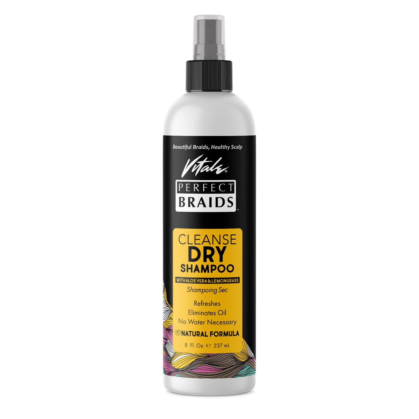 Vitale Perfect Braids Cleanse Dry Shampoo w/ Aloe Vera & Lemongrass 8 oz