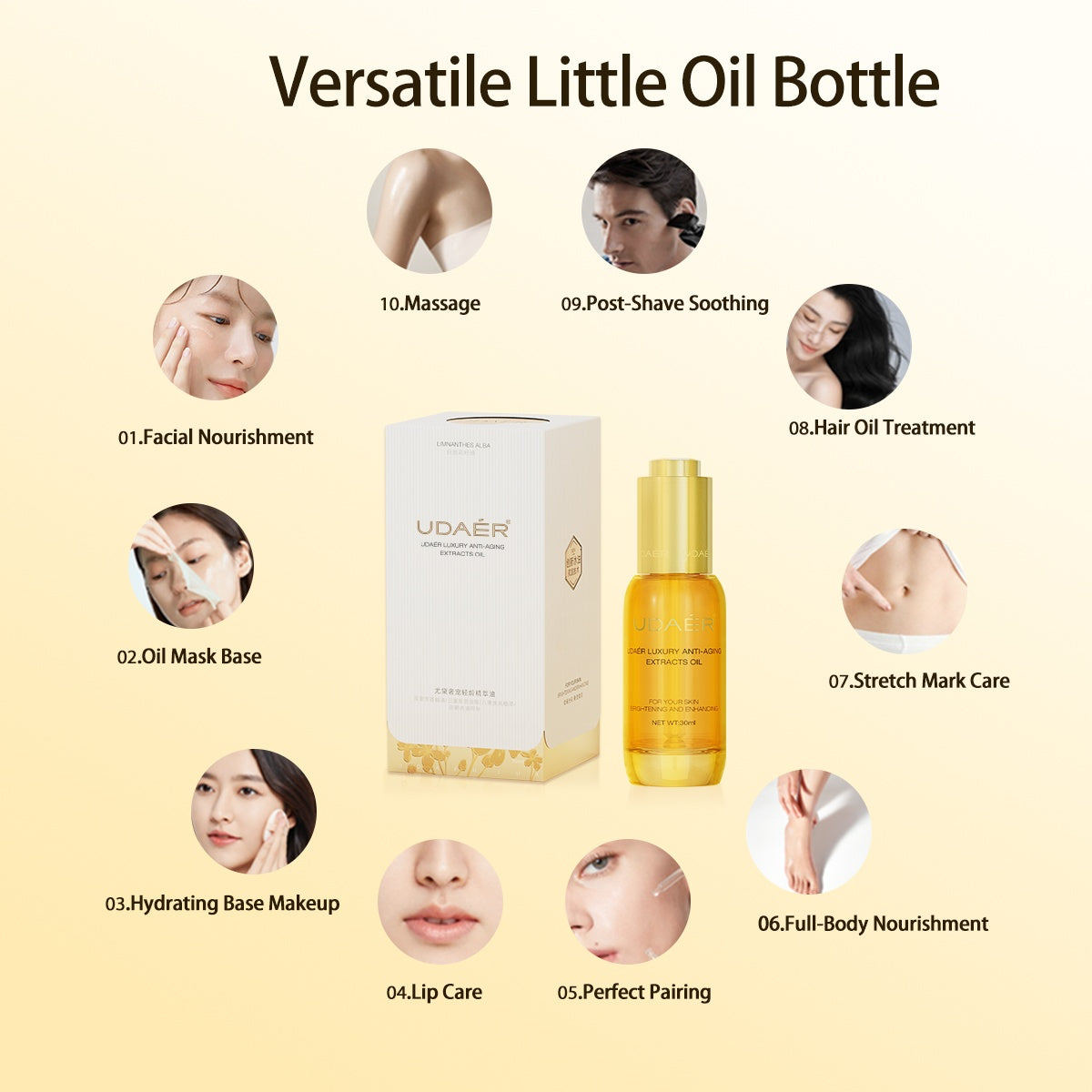 Essence Oil, Double Anti-repair, Nourishing, Moisturizing, Firming, Anti-wrinkle And Hydrating Essence