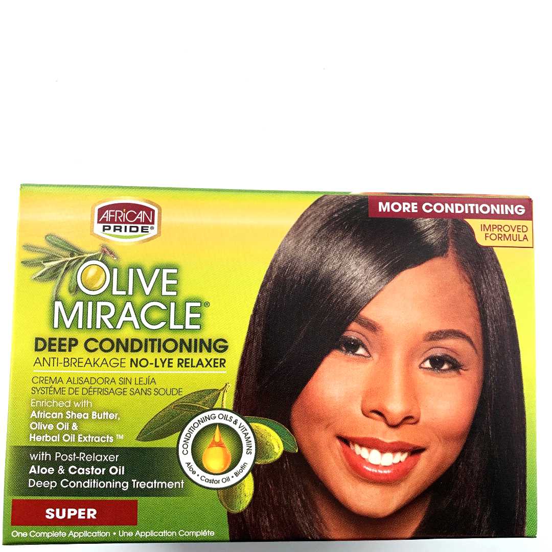 African Pride Olive Miracle Deep Conditioning Anti-Breakage No-Lye Relaxer (Super)
