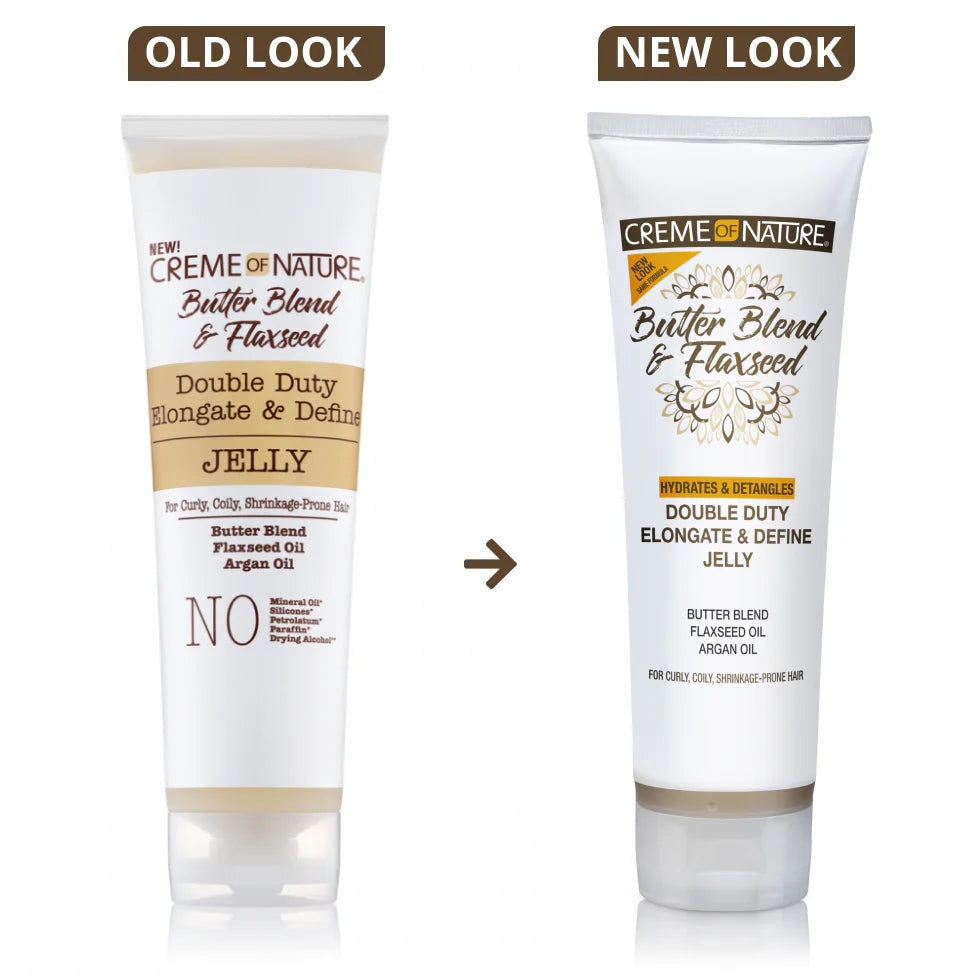 Creme Of Nature Butter Blend & Flaxseed Double Duty Elongate & Define Curl Jelly 8.4 oz