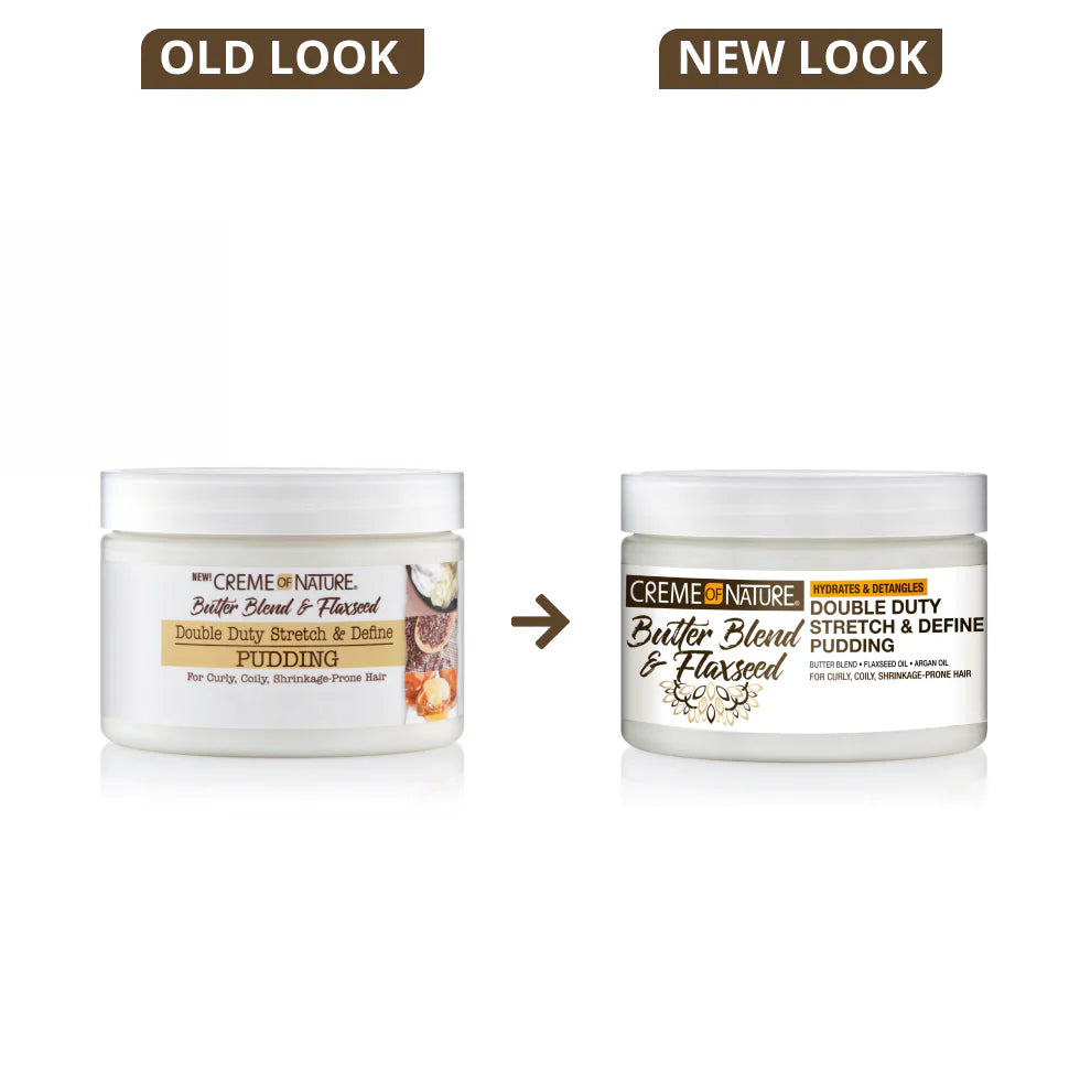 Creme Of Nature Butter Blend & Flaxseed Double Duty Curl Stretch & Define Pudding 11.5 oz