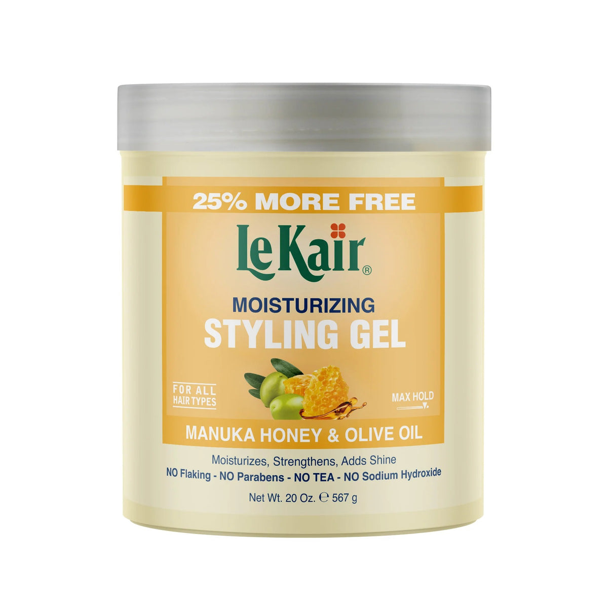 LeKair Moisturizing Styling Gel with Manuka Honey & Olive Oil 20 oz