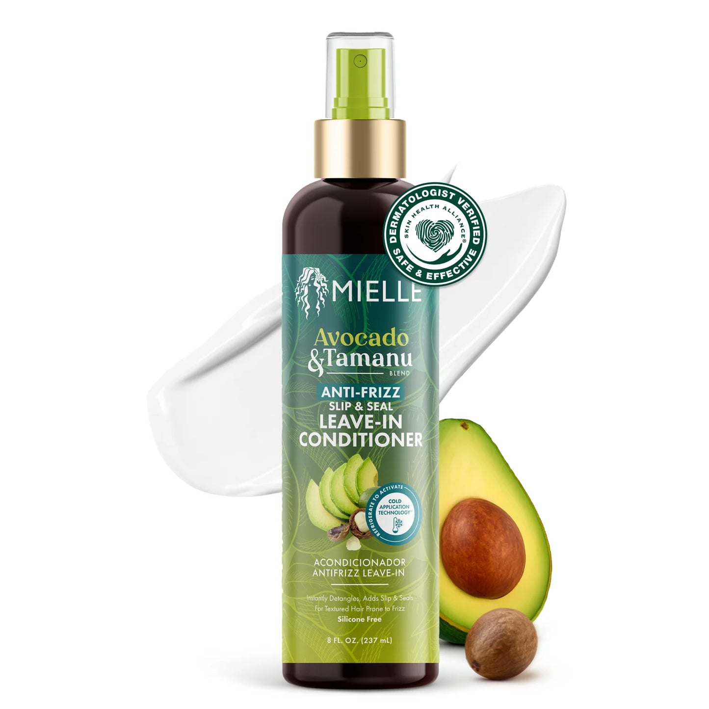 Mielle Avocado & Tamanu Anti-Frizz Slip & Seal Leave-In Conditioner 8 oz