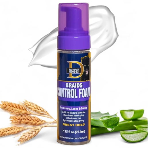 Black Panther Strong Diamond Edges Braids Control Foam 7.25 oz