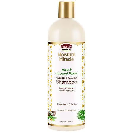 African Pride Moisture Miracle Aloe & Coconut Water Shampoo 12oz