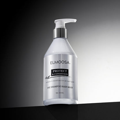 ELMOOSA Pre Shampoo Hair Mask,100ml&300ml Keratin & Macadamia Ternifolia Seed Oil,Heat Protect Intensively Moisturizes Hair, Restoring Silkiness And Shine