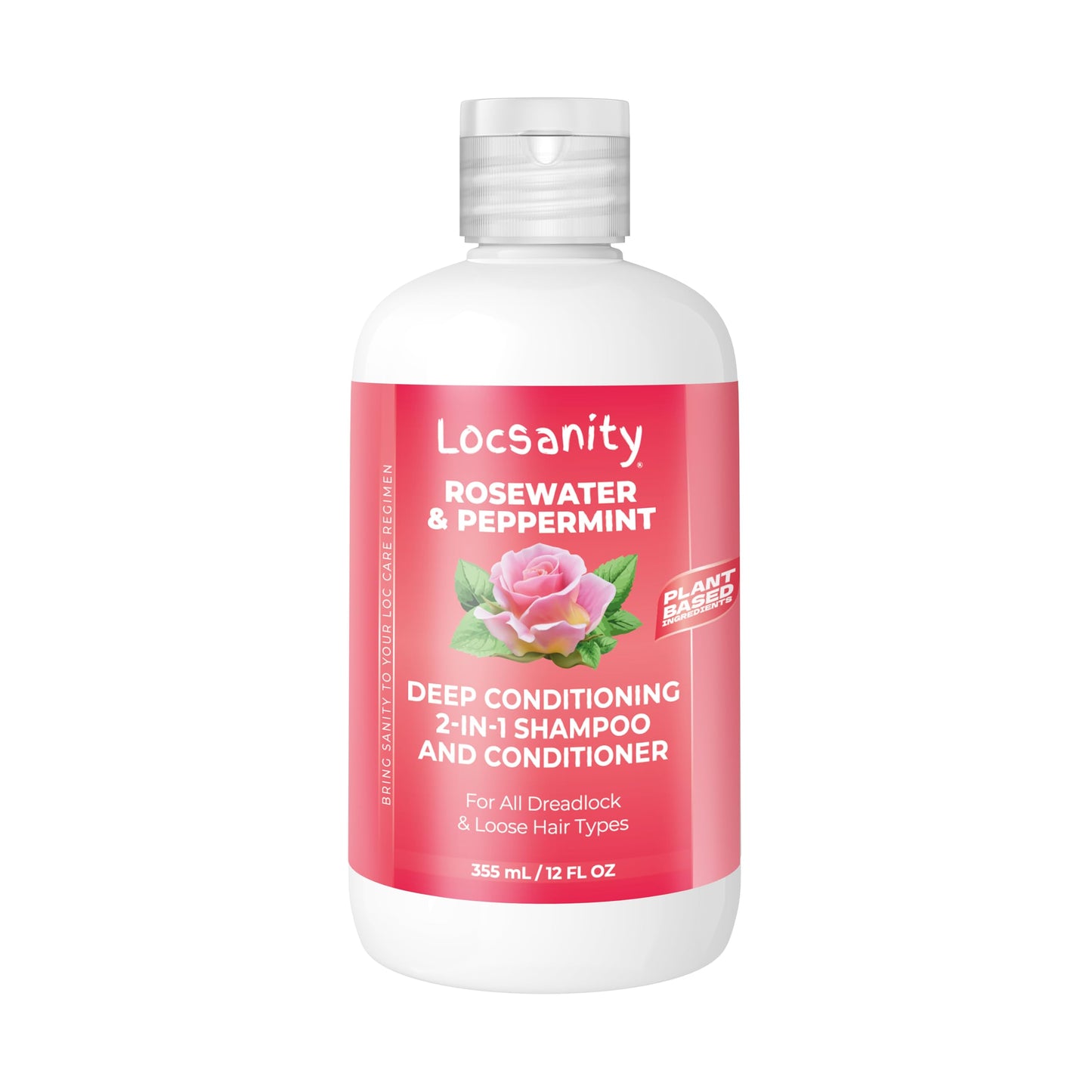 Locsanity Rosewater & Peppermint Deep Conditioning 2-in-1 Shampoo and Conditioner 12 oz
