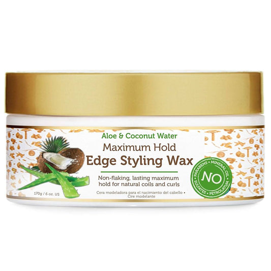 African Pride Aloe & Coconut Oil Maximum Hold Edge Styling Wax 6oz