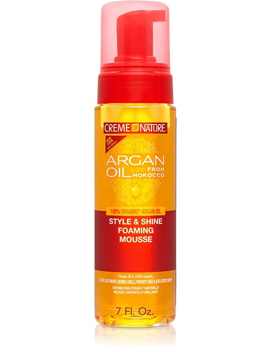 Creme of Nature Argan Oil Style & Shine Foaming Hair Mousse 7 oz