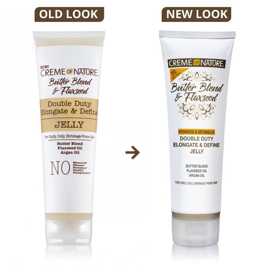 Creme Of Nature Butter Blend & Flaxseed Double Duty Elongate & Define Curl Jelly 8.4 oz