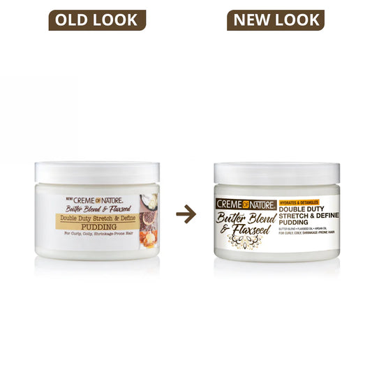 Creme Of Nature Butter Blend & Flaxseed Double Duty Curl Stretch & Define Pudding 11.5 oz