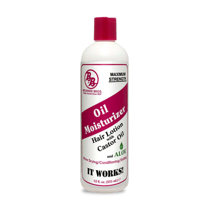 Bronner Bros. Oil Moisturizer Hair Lotion w/ Castor Oil & Aloe (Maximum Strength)