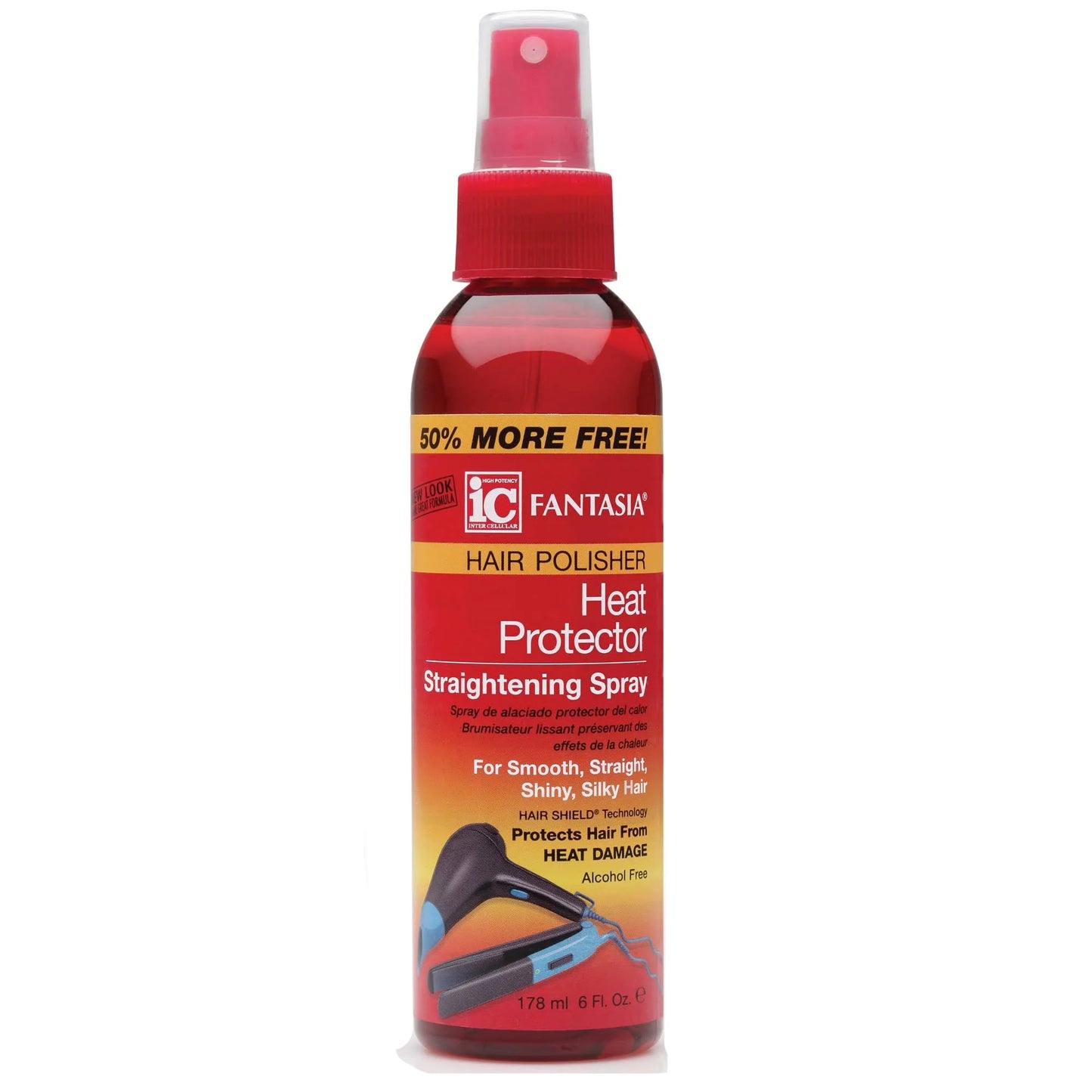 Fantasia IC Hair Polisher Heat Protector Straightening Spray 6 oz
