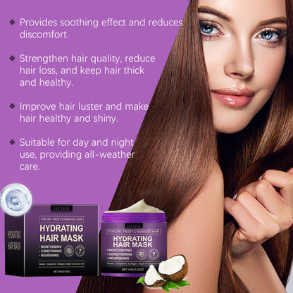 EELHOE Collagen Hair Mask Nourishing Moisturizing Repairing Hydrating Smooth And Voluminous Silky Essence Hair Mask
