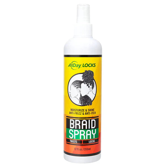 AllDay Locks Braid Spray Moisturize & Shine Anti-Frizz & Anti-Itch 12 oz
