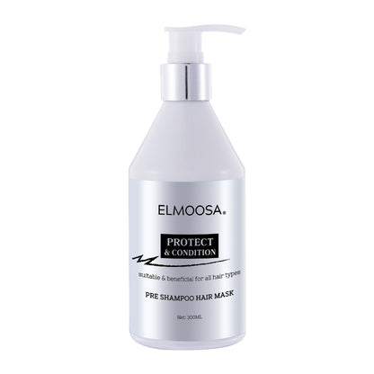ELMOOSA Pre Shampoo Hair Mask,100ml&300ml Keratin & Macadamia Ternifolia Seed Oil,Heat Protect Intensively Moisturizes Hair, Restoring Silkiness And Shine