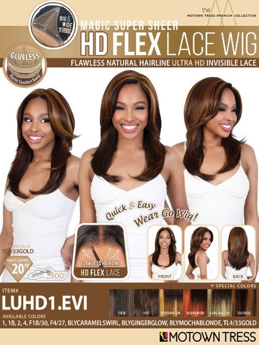 Motown Tress Ultra HD Flex Lace Wig - LUHD1.EVI