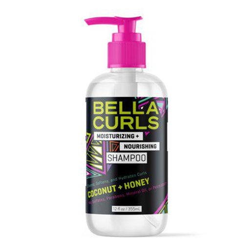 Bella Curls Coconut & Honey Moisturizing + Nourishing Shampoo 12 oz