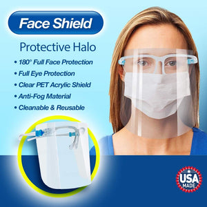 Reusable Glasses and Replaceable Shield, Anti-Fog Light and Flexible PPE
